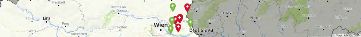 Kartenansicht für Apotheken-Notdienste in der Nähe von Weikendorf (Gänserndorf, Niederösterreich)